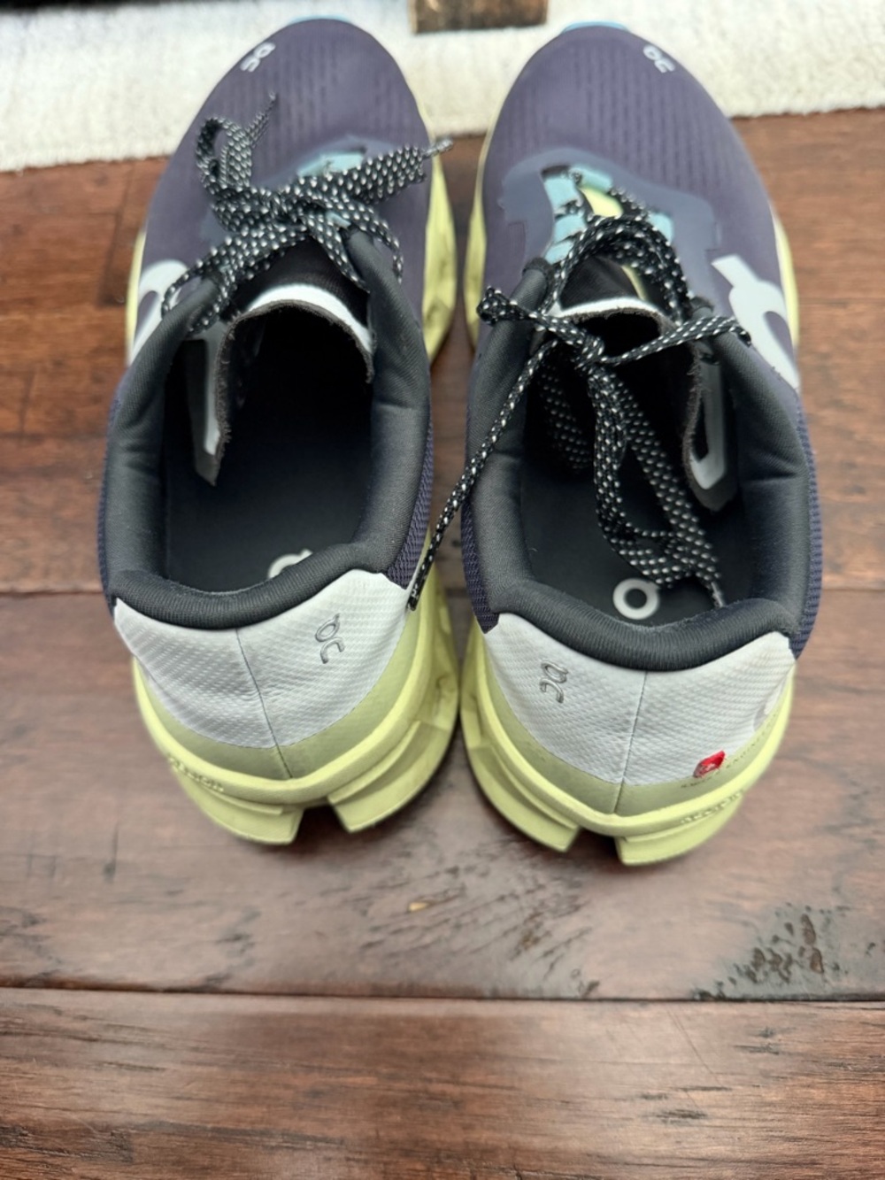 ON Men's Athletic Running Shoes in Navy with Light Yellow Accents - Picture 2 of 3